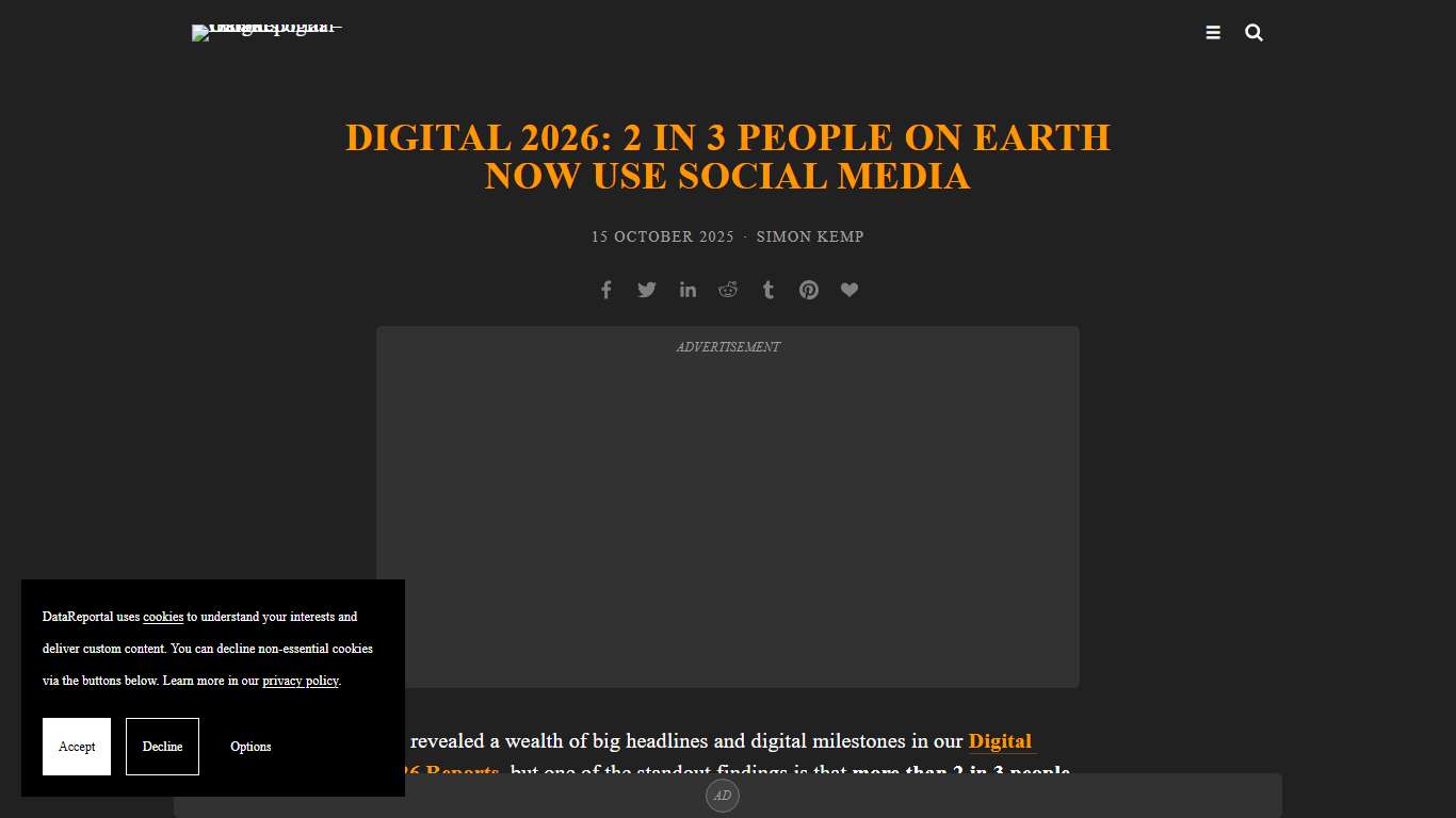 Digital 2026: 2 in 3 people on Earth now use social media — DataReportal – Global Digital Insights